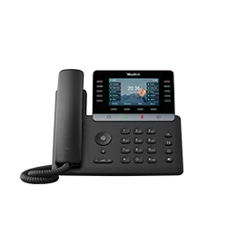 Yealink T74U desk phone with a larger color screen, keypad and corded handset